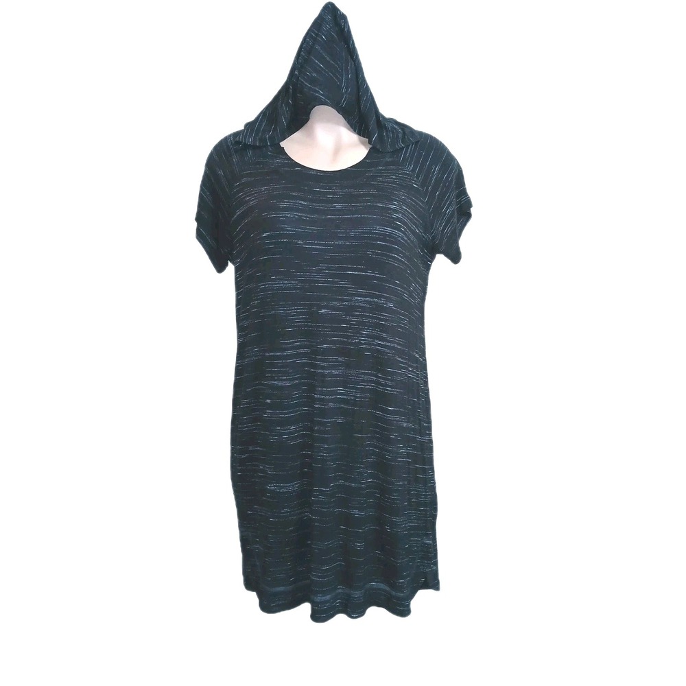 Made For Life Women Active Hooded Dress XL Black Spacedye Athleisure Stretch New